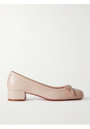 Christian Louboutin - Mamaflirt 30 Bow-embellished Leather Ballet Pumps - Neutrals - IT35,IT35.5,IT36,IT36.5,IT37,IT37.5,IT38,IT38.5,IT39,IT39.5,IT40,IT40.5,IT41,IT41.5,IT42
