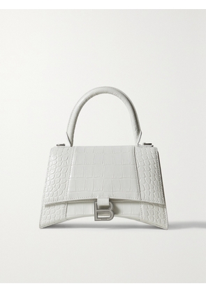 Balenciaga - Hourglass Small Croc-effect Leather Tote - White - One size