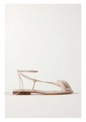 Magda Butrym - Crocheted Cotton-blend And Leather Sandals - Cream - IT35,IT35.5,IT36,IT36.5,IT37,IT37.5,IT38,IT38.5,IT39,IT39.5,IT40,IT40.5,IT41,IT41.5