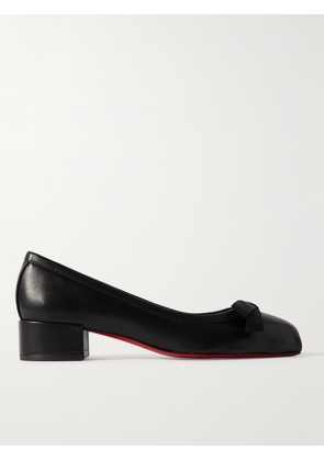 Christian Louboutin - Mamaflirt 30 Bow-embellished Leather Ballet Pumps - Black - IT34.5,IT35,IT35.5,IT36,IT36.5,IT37,IT37.5,IT38,IT38.5,IT39,IT39.5,IT40,IT40.5,IT41,IT41.5,IT42