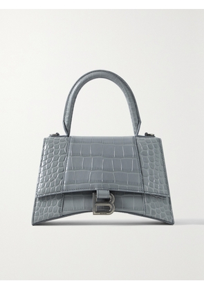 Balenciaga - Hourglass Small Croc-effect Leather Tote - Gray - One size