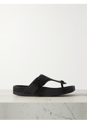LOEWE - Ease Embellished Textured-leather Sandals - Black - IT35,IT36,IT37,IT38,IT39,IT40,IT41