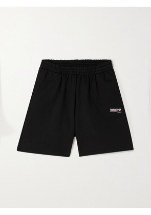 Balenciaga - Embroidered Cotton-jersey Shorts - Black - XS,S,M,L