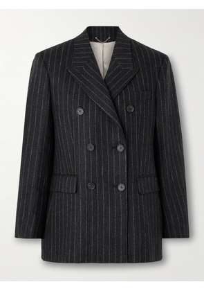 Golden Goose - Double-breasted Pinstriped Wool-blend Flannel Blazer - Gray - IT36,IT38,IT40,IT42,IT44,IT46