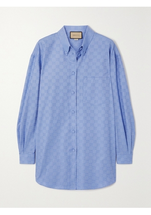 Gucci - Gg Supreme Cotton Oxford-jacquard Shirt - Blue - IT34,IT36,IT38,IT40,IT42,IT44,IT46,IT48,IT50,IT52