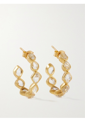 Pippa Small - 18-karat Gold Herkimer Diamond Hoop Earrings - One size