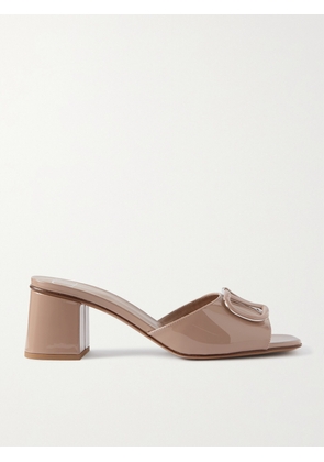 Valentino Garavani - Vlogo 60 Embellished Patent-leather Mules - Neutrals - IT35,IT36,IT36.5,IT37,IT37.5,IT38,IT38.5,IT39,IT39.5,IT40,IT40.5,IT41,IT41.5,IT42