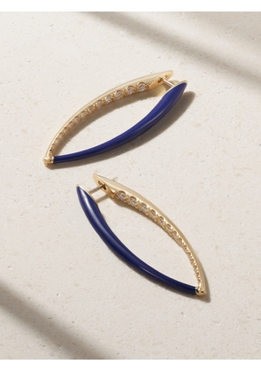 Melissa Kaye - Cristina Large 18-karat Gold, Diamond And Enamel Earrings - One size