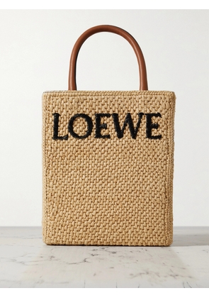 LOEWE - Leather-trimmed Raffia Tote - Neutrals - One size