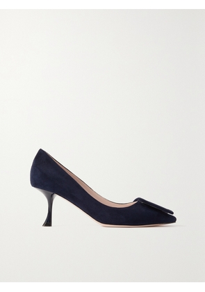 Roger Vivier - Viv' In The City 65 Buckled Suede Pumps - Blue - IT34,IT35,IT35.5,IT36,IT36.5,IT37,IT37.5,IT38,IT38.5,IT39,IT39.5,IT40,IT40.5,IT41,IT41.5,IT42