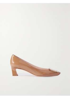 Roger Vivier - Trompette 45 Patent-leather Pumps - Neutrals - IT34,IT34.5,IT35,IT35.5,IT36,IT36.5,IT37,IT37.5,IT38,IT38.5,IT39,IT39.5,IT40,IT40.5,IT41,IT41.5,IT42