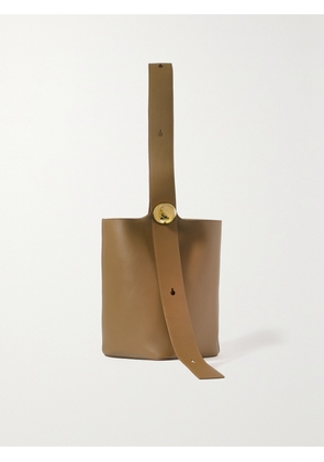 LOEWE - Pebble Embellished Leather Bucket Bag - Brown - One size