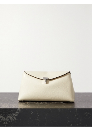 TOTEME - T-lock Textured-leather Clutch - Off-white - One size