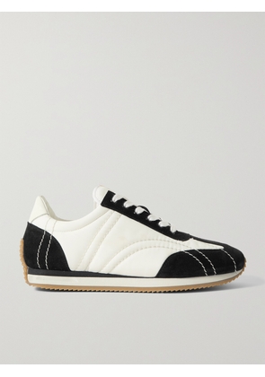 TOTEME - The Sport Leather-trimmed Suede And Shell Sneakers - Black - IT35,IT36,IT37,IT38,IT39,IT40,IT41,IT42