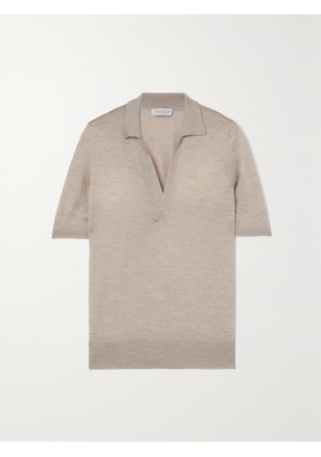 Gabriela Hearst - Frank Cashmere And Silk-blend Polo Shirt - Neutrals - x small,small,medium,large,x large