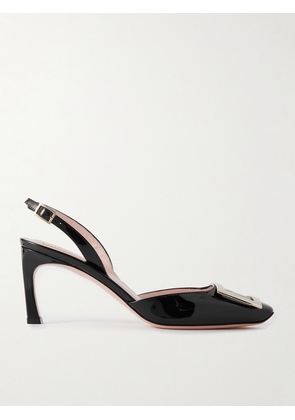 Roger Vivier - Trompette 70 Patent-leather Slingback Pumps - Black - IT34,IT35,IT35.5,IT36,IT36.5,IT37,IT37.5,IT38,IT38.5,IT39,IT39.5,IT40,IT40.5,IT41,IT41.5,IT42