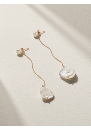 Mateo - Duality 14-karat Gold Pearl Earrings - Off-white - One size