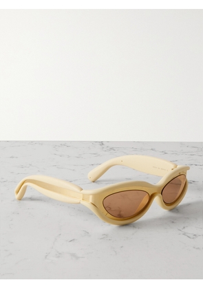 BOTTEGA VENETA EYEWEAR - Oval-frame Acetate And Gold-tone Sunglasses - One size
