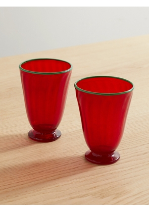 La DoubleJ - Rainbow Set Of Two Murano Glasses - Red - One size