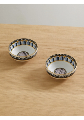 La DoubleJ - Set Of Two Gold-plated Porcelain Snack Bowls - White - One size