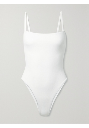 Matteau - Petite Square Recycled-seersucker Swimsuit - White - 1,2,3,4,5