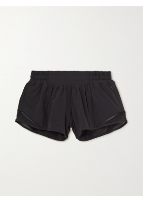 lululemon - Hotty Hot Low-rise Mesh-paneled Stretch Recycled-swift Shorts - 2.5&quot; - Black - US2,US4,US6,US8,US10,US12,US14,US16,US18,20