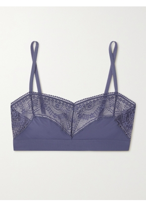 Eres - Néroli Cèdre Stretch-jersey And Lace Soft-cup Bra - Blue - 32B,34B,36B,38B,32C,34C,36C