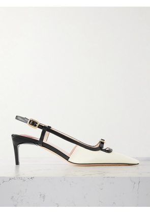 Roger Vivier - 55 Two-tone Patent-leather Slingback Pumps - White - IT35,IT35.5,IT36,IT36.5,IT37,IT37.5,IT38,IT38.5,IT39,IT39.5,IT40,IT40.5,IT41,IT41.5,IT42