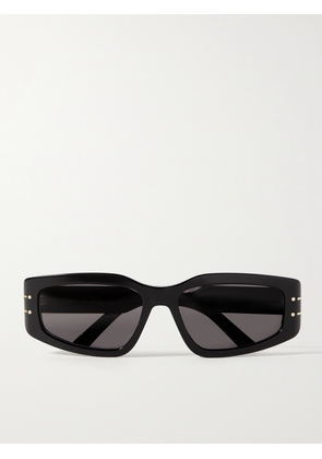 DIOR Eyewear - Diorsignature S9u Rectangular-frame Acetate And Gold-tone Sunglasses - Black - One size