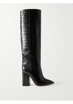 Paris Texas - Anja Croc-effect Leather Knee Boots - Black - IT35,IT35.5,IT36,IT36.5,IT37,IT37.5,IT38,IT38.5,IT39,IT39.5,IT40,IT40.5,IT41,IT41.5,IT42