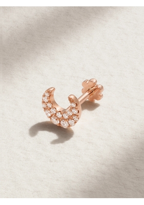 MARIA TASH - Moon 18-karat Rose Gold Diamond Earring - One size