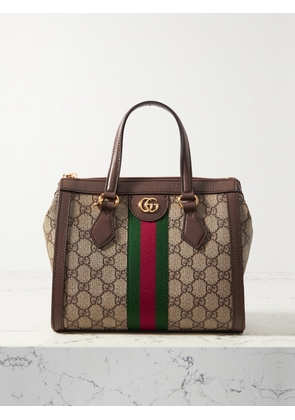 Gucci - Ophidia Leather-trimmed Printed Coated-canvas Tote Bag - Neutrals - One size