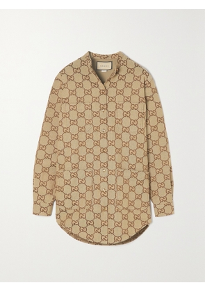 Gucci - Cotton-blend Canvas-jacquard Shirt - Brown - IT34,IT36,IT38,IT40,IT42,IT44,IT46,IT48,IT50