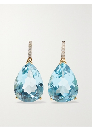 Mateo - 14-karat Gold, Topaz And Diamond Earrings - Blue - One size