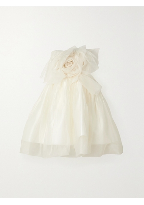 Danielle Frankel - Lottie Strapless Appliquéd Silk-organza Mini Dress - White - US0,US2,US4,US6,US8,US10