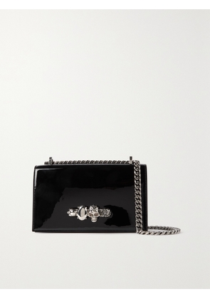 MCQUEEN - Embellished Patent-leather Shoulder Bag - Black - One size