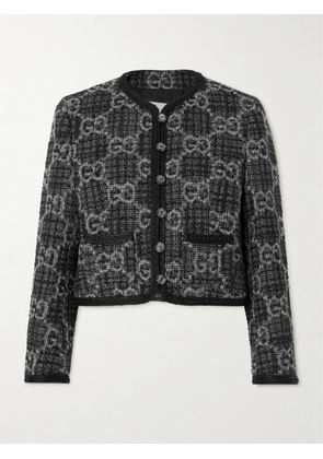 Gucci - Wool And Cotton-blend Tweed Cropped Jacket - Gray - IT34,IT36,IT38,IT40,IT42,IT44,IT46,IT48,IT50