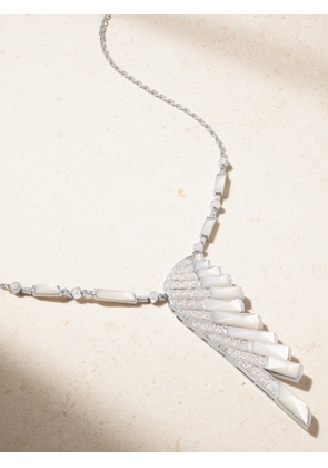 Garrard - Wings Rising 18-karat White Gold, Mother-of-pearl And Diamond Necklace - One size