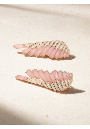 Garrard - Wings Rising 18-karat Rose Gold, Opal And Diamond Earrings - One size