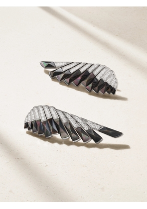 Garrard - Wings Rising 18-karat White Gold, Mother-of-pearl And Diamond Earrings - One size