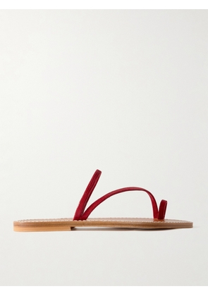 K Jacques St Tropez - Actium Lizard-effect Leather Sandals - Red - IT35,IT36,IT37,IT38,IT39,IT40,IT41,IT42