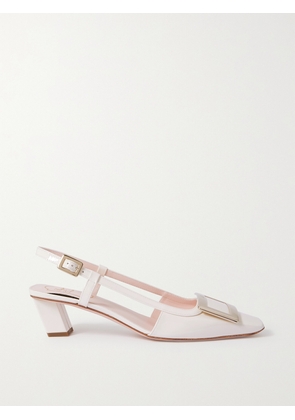 Roger Vivier - Belle Vivier 45 Patent-leather Slingback Pumps - Cream - IT34,IT34.5,IT35,IT35.5,IT36,IT36.5,IT37,IT37.5,IT38,IT38.5,IT39,IT39.5,IT40,IT40.5,IT41,IT41.5,IT42