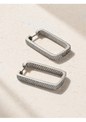 OFIRA - Mini Box 18-karat White Gold Diamond Hoop Earrings - One size