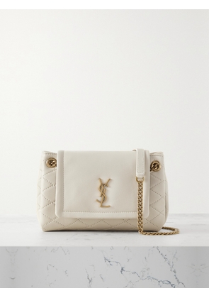 SAINT LAURENT - Nolita Mini Matelassé Leather Shoulder Bag - Off-white - One size