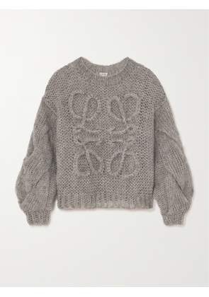 LOEWE - Anagram Oversized Mohair-blend Sweater - Gray - x small,small,medium,large