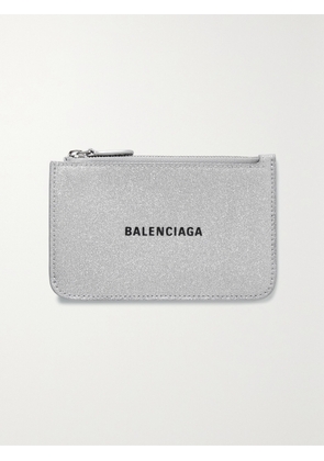 Balenciaga - Cash Glittered Leather Wallet - Silver - One size