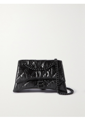 Balenciaga - Crush Small Quilted Crinkled-leather Shoulder Bag - Black - One size