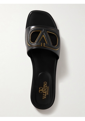 Valentino Garavani - Vlogo Cutout Leather Slides - Black - IT35,IT35.5,IT36,IT36.5,IT37,IT37.5,IT38,IT38.5,IT39,IT39.5,IT40,IT40.5,IT41,IT41.5,IT42