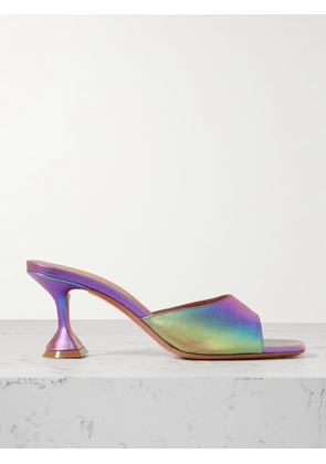 Amina Muaddi - Lupita Iridescent Leather Mules - Yellow - IT35,IT35.5,IT36,IT36.5,IT37,IT37.5,IT38,IT38.5,IT39,IT39.5,IT40,IT40.5,IT41,IT41.5,IT42,IT43