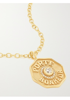 Marlo Laz - Large Porte Bonheur 14-karat Gold Diamond Necklace - One size